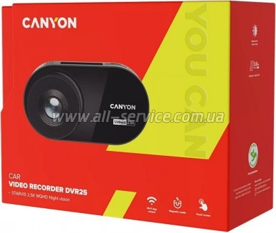  Canyon DVR25 WQHD 2.5K 1440p Wi-Fi Black (CND-DVR25)