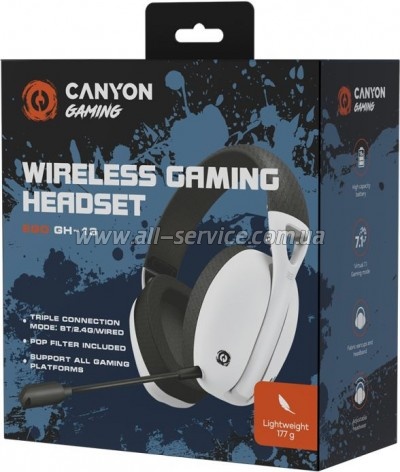  Canyon GH-13 Ego Wireless Gaming 7.1 White (CND-SGHS13W)