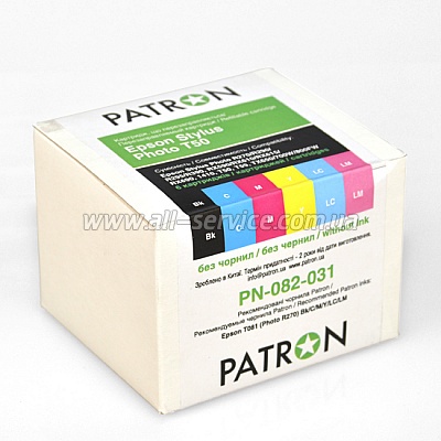Перезаправляемый картридж EPSON Stylus Photo T50 (Комплект 6 шт) (PN-082-031) PATRON Перезаправляемый картридж EPSON Stylus Photo T50 (Комплект 6 шт) (PN-082-031) PATRON