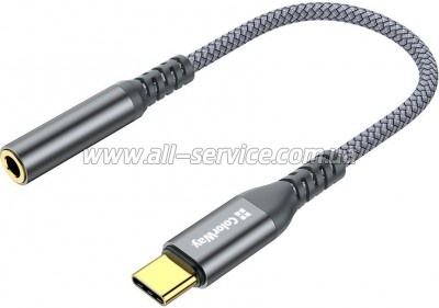 ������� USB-C to 3.5mm F 0.14m gray ColorWay (CW-AD-CJ)