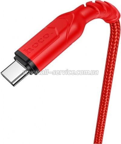 ���� ������ USB 2.0 AM to USB-C 1.0m 3A nylon X59 red HOCO (6931474744937)