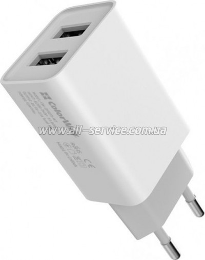  Colorway 2USB AUTO ID 2.1A 10W  (CW-CHS015-WT)