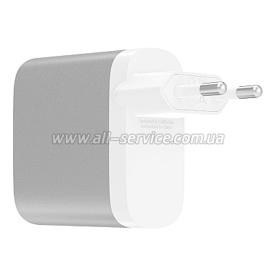   Belkin USB-C 3 A 27  Power Delivery+USB 2.4 A 12  Silver (F7U061VF-SLV)