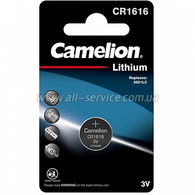  CR 1616 Lithium * 1 Camelion (CR1616-BP1)