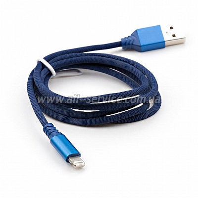   USB 2.0 AM to Lightning nylon 1m blue Vinga (VCPDCLNB21B)