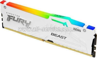     DDR5 16GB 5200 MHz FURY Beast White RGB Kingston Fury (ex.HyperX) (KF552C40BWA-16)