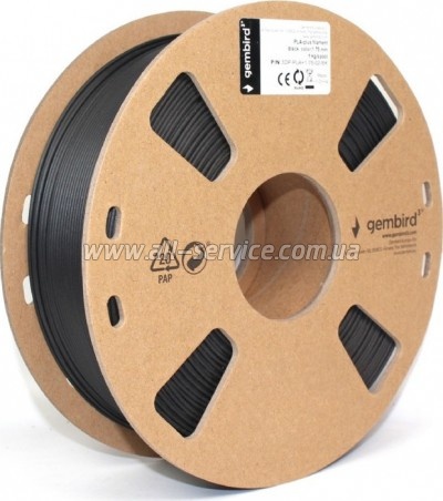 ������� ��� 3D-�������� Gembird PLA+, 1.75 ��, 1 kg, Black (3DP-PLA+1.75-02-BK)