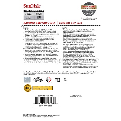 ����� ������ 32GB SanDisk CF eXtreme Pro (SDCFXPS-032G-X46)