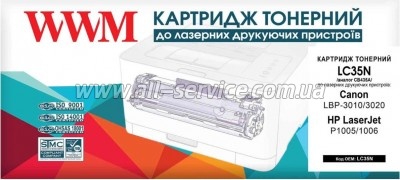  WWM HP LJ P1005/ P1006/ Canon LBP-3010/ 3020/ CB435A (LC35N)