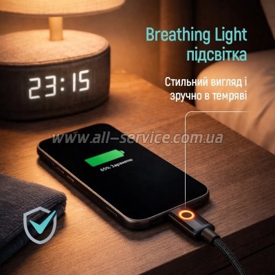���� ������ USB-C to USB-C 1.0m 3A PD60W black ColorWay (CW-CBPDCC103-BK)