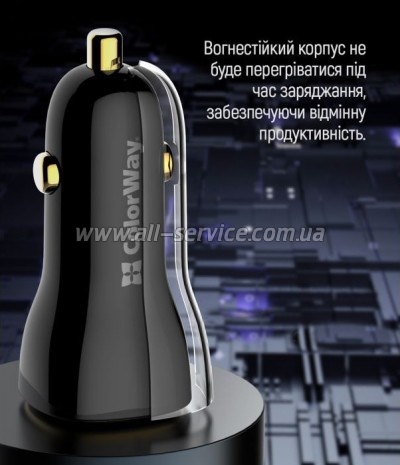   ColorWay PowerDelivery PPS USB USB-A + USB-C Black (CW-CHA046PD-BK)