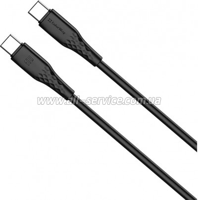 ���� ������ USB-C to USB-C 2.0m 3A 60W textured PVC black ColorWay (CW-CBPDCC095-BK)