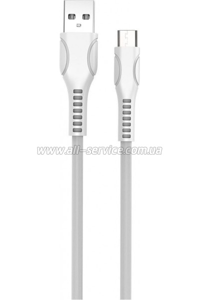 ���� ������ USB 2.0 AM to Micro 5P 1.0m line-drawing white ColorWay (CW-CBUM028-WH)