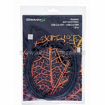    USB 2.0 AM/BM 1.8m Grand-X (PR-18)