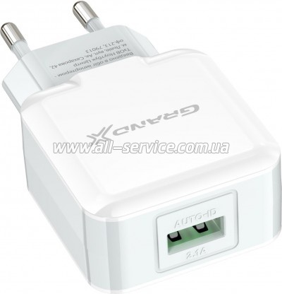 �������� ������� Grand-X 5V 2.1A White (CH-03W)