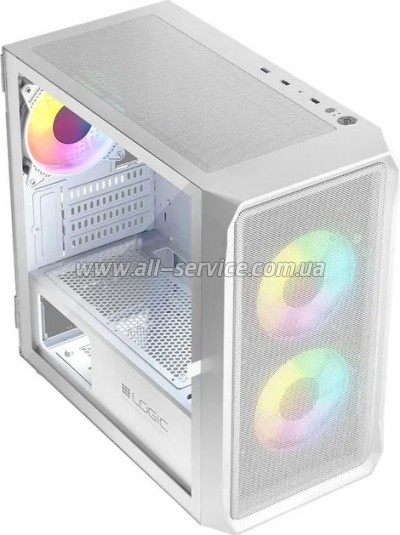  Logic concept PORTOS MESH+GLASS ARGB fans 3x120mm WHITE (AM-PORTOS-20-0000000-0002)