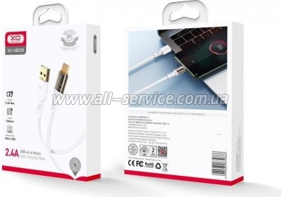 ���� ������ USB 2.0 AM to Micro 5P 1.0m 2.4A white XO (NB229-M-1-WH)