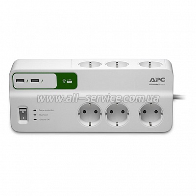   APC Essential SurgeArrest 6  + 2 USB (PM6U-RS)