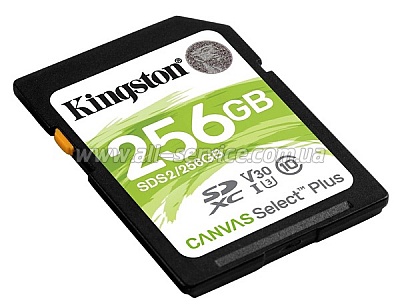   Kingston 256GB SDXC Canvas Select Plus Class 10 UHS-I U3 V30 (SDS2/256GB)