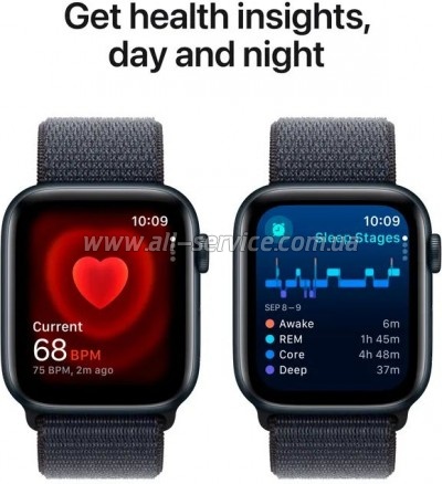 - Apple Watch SE 2024 GPS 40mm Midnight Aluminium Case with Ink Sport Loop (MXEA3QH/A)