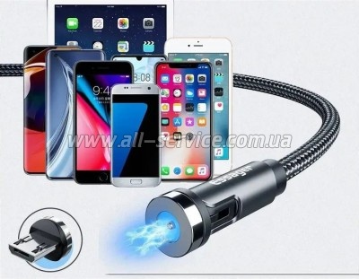 ���� ������ USB 2.0 AM to Micro 5P 1.0m magnetic black Essager (EXCCXM-WC0G)