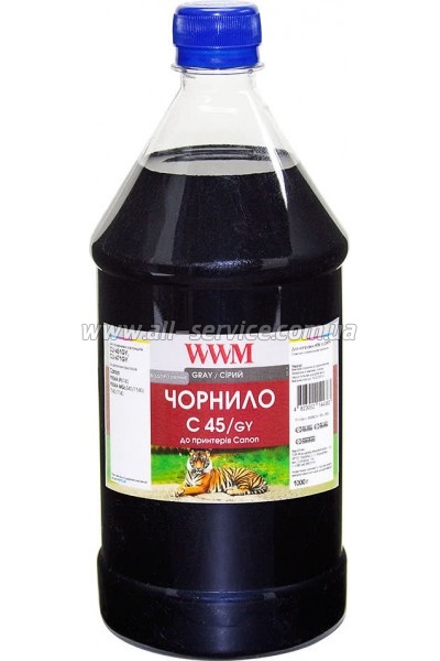 Чернила WWM для Canon CLI-451GY 1000г Gray Водорастворимые (C45/GY-4) Чернила WWM для Canon CLI-451GY 1000г Gray Водорастворимые (C45/GY-4)