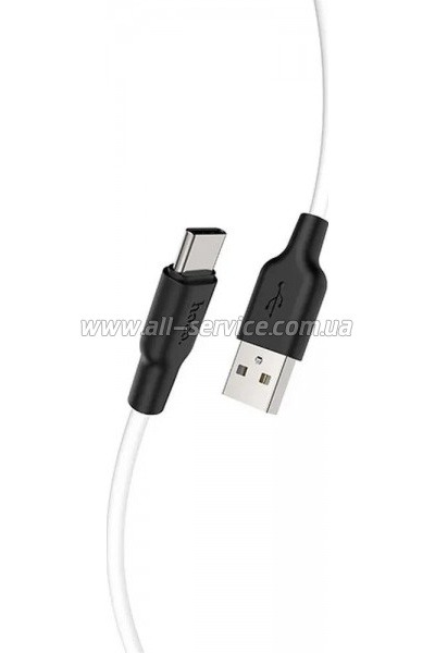���� ������ USB 2.0 AM to USB-C 2.0m 3A silicone X21 Plus black+white HOCO (6931474713889)