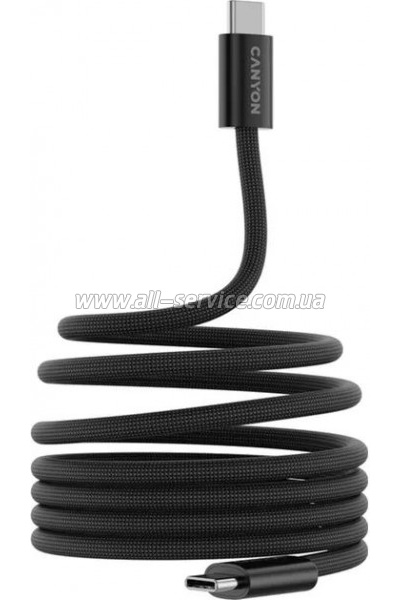 ���� ������ USB-C to USB-C 1.0m 60W Magnet Braided Black Canyon (CND-CCMG60AB15B)