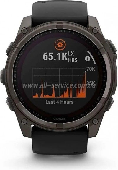�����-���� Garmin fenix 8 51mm,Saph Solar,CrbnGry Ti/Blk,Blk/PblGryBnd (010-02907-11)