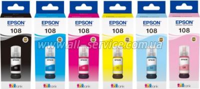   Epson 108 EcoTank L8050/ L18050 B/C/M/Y/LC/LM (SET108E)