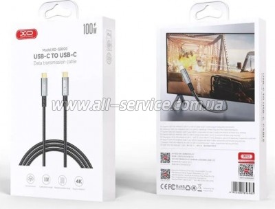 ���� ������ USB-C to USB-C 1.0m 100W PD black XO (GB020-CC.tranish)