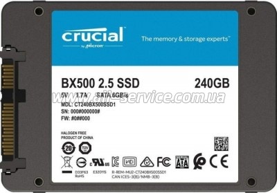 SSD  240GB Crucial BX500 2.5" SATA 3D TLC (CT240BX500SSD1)