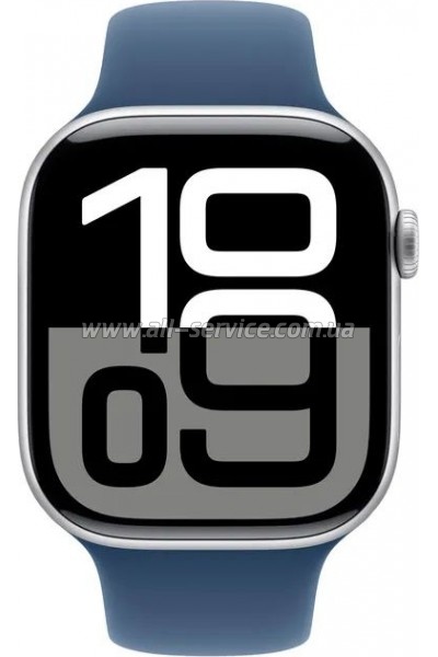 - Apple Watch Series 10 GPS 46mm Silver Aluminium Case with Denim Sport Band - M/L (MWWM3QH/A)
