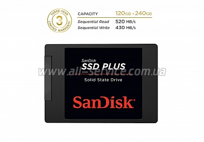 SSD  2.5" SanDisk Plus 480GB SATA (SDSSDA-480G-G26)