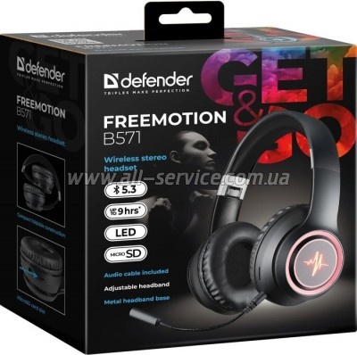  Defender FreeMotion B571 Bluetooth LED Black (63572)