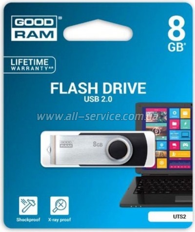  GOODRAM 8GB Twister Black USB 2.0 (UTS2-0080K0R11)