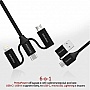 ���� ������ USB 2.0 AM to Lightning + Micro 5P + USB-C black Promate (pentapower.black)