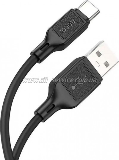 ���� ������ USB 2.0 AM to USB-C 1.0m Cool silicone X90 black HOCO (6931474788443)