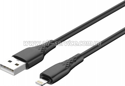 ���� ������ USB 2.0 AM to Lightning 2.0m 3A textured PVC black ColorWay (CW-CBUL095-BK)
