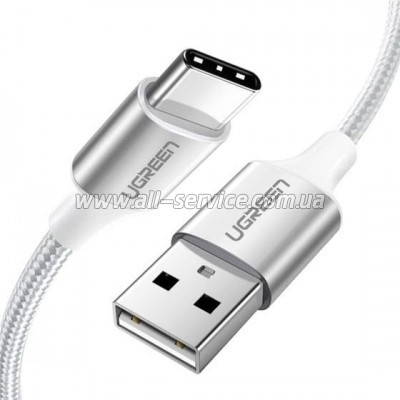 ���� ������ USB 2.0 AM to USB-C 3.0m 3.0A 18W US288 White Ugreen (60409)