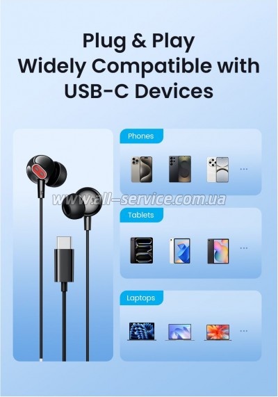 �������� Vention Echo Lite USB-C In-Ear Wired Black (GBBBAV)