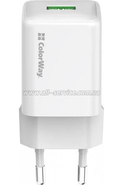�������� ������� ColorWay USB QC3.0 18W white (CW-CHS063Q-WT)