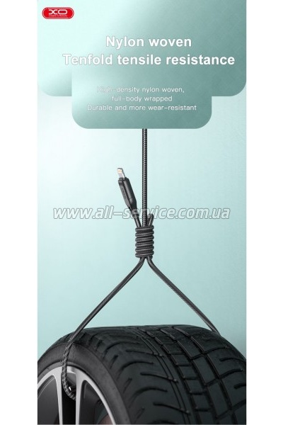 ���� ������ USB-C to USB-C 1.0m 60W braided XO (NBQ236B_White)
