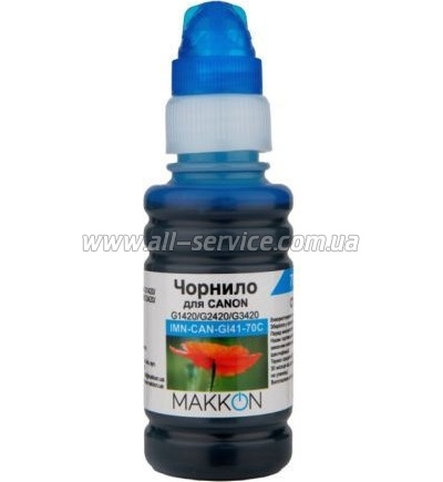 Чернила Makkon GI-41 Canon PIXMA G1420/ G2420/ G2460/ G3420/ G3400/ 4543C001 70мл cyan (IMN-CAN-GI41-70C) Чернила Makkon GI-41 Canon PIXMA G1420/ G2420/ G2460/ G3420/ G3400/ 4543C001 70мл cyan (IMN-CAN-GI41-70C)
