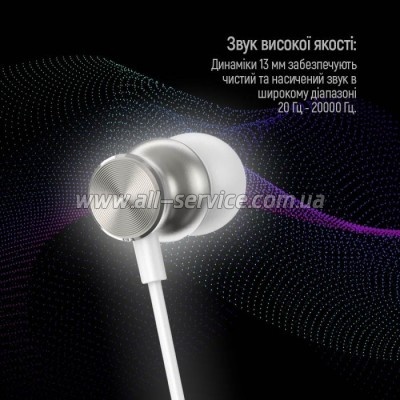  ColorWay 3.5 mm Wired Earphone UrbanBeat White (CW-WD03WT)