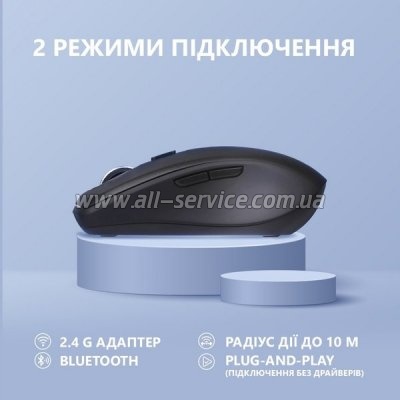  2E MF225 Silent Wireless/Bluetooth Black (2E-MF225WBK)