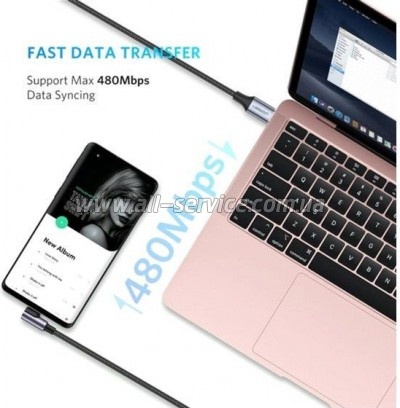 ���� ������ USB-C to USB-C 2.0m 60W US255 Black Gray Ugreen (50125)