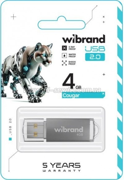 Wibrand 4GB Cougar Silver USB 2.0 (WI2.0/CU4P1S)