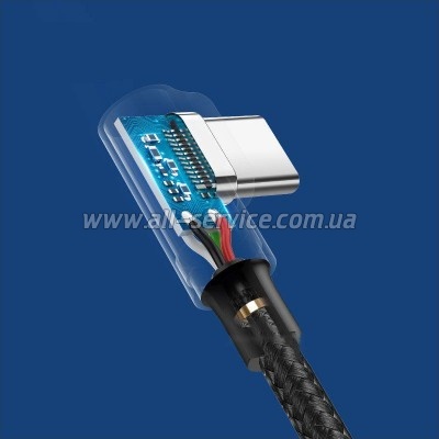 ���� ������ USB 2.0 AM to USB-C 2.0m 3A 90� corner US176 black Ugreen (20857)
