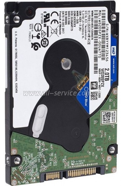  2TB WESTERN DIGITAL Blue SATA 3.0 128 MB (WD20SPZX)
